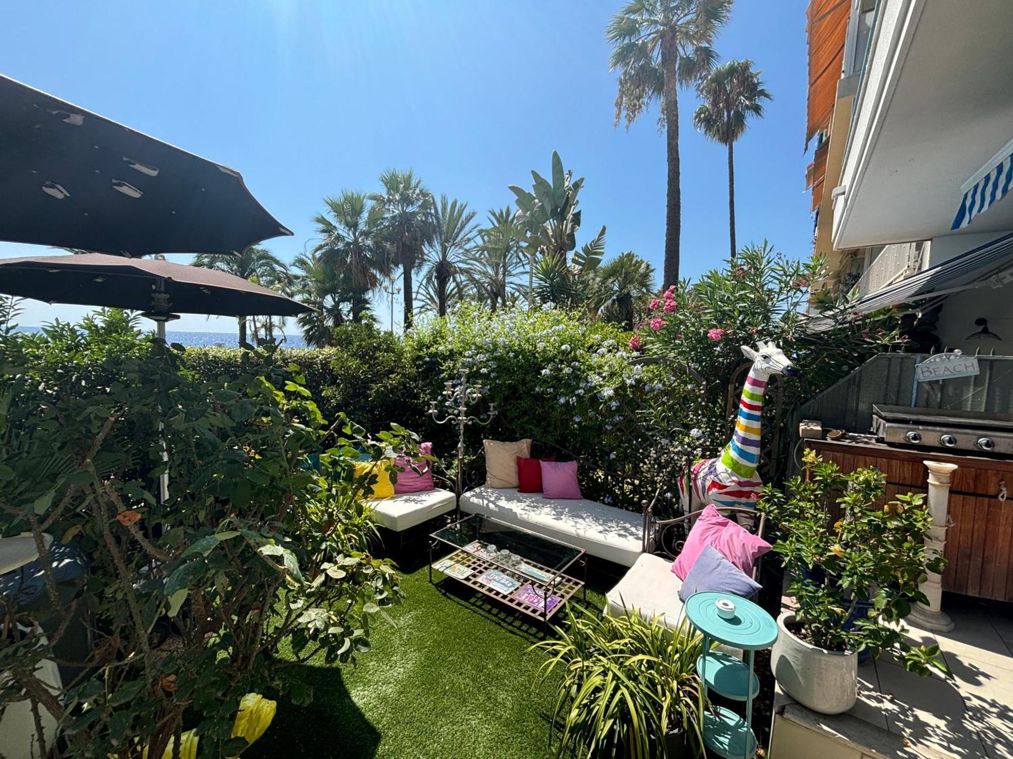 Promenade Des Center Sea And Front Design Flat With Private Garden Nizza